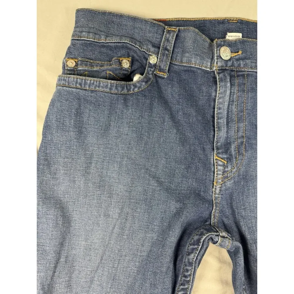 True Religion Men’s Size 36 Blue Straight Leg Jeans Medium Wash Denim